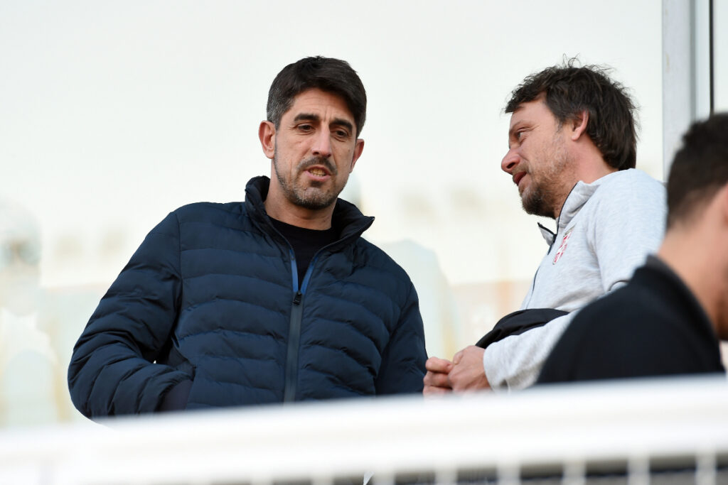 VELJKO PAUNOVIC, bivsi selektor mladih fudbalera Srbije, i ALEKSANDAR JOVIC, trener mladih fudbalera Srbije U19, na utakmici kvalifikacija protiv Severne Makedonije U21, na stadionu TC Stadion Vozdovac. Beograd, 24.03.2022. foto: Nebojsa Parausic Fudbal, UEFA Kvalifikacije za Evropsko prvenstvo U21, Srbija, Severna Makedonija