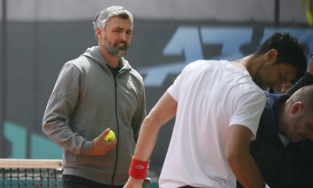 GORAN IVANISEVIC trener i NOVAK DJOKOVIC teniser iz Srbije na treningu na turniru Serbia Open, Beograd 18.04.2022. godine Foto: Ivica Veselinov / MN PRESS TENIS, TENNIS, SERBIA OPEN 2022