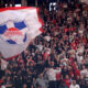 DELIJE navijaci kosarkasa Crvene zvezde na utakmici Evrolige protiv Olimpijakosa Pirej u hali Aleksandar Nikolic