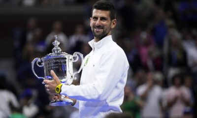 Novak Đoković sa peharom US opena 2023. godine