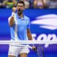 Novak Djokovic, of Serbia, reacts during a match against Ben Shelton, of the United States, during the men's singles semifinals of the U.S. Open tennis championships, Friday, Sept. 8, 2023, in New York.