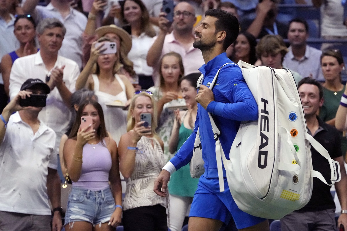 Novak Đoković na meču osmine finala US opena protiv Borne Goje