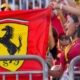 Ferrari supporters cheer on stands during the qualifying session ahead of Sunday's Formula One Italian Grand Prix auto race, at the Monza racetrack, in Monza, Italy, Saturday, Sept. 2, 2023. (AP Photo/Luca Bruno)