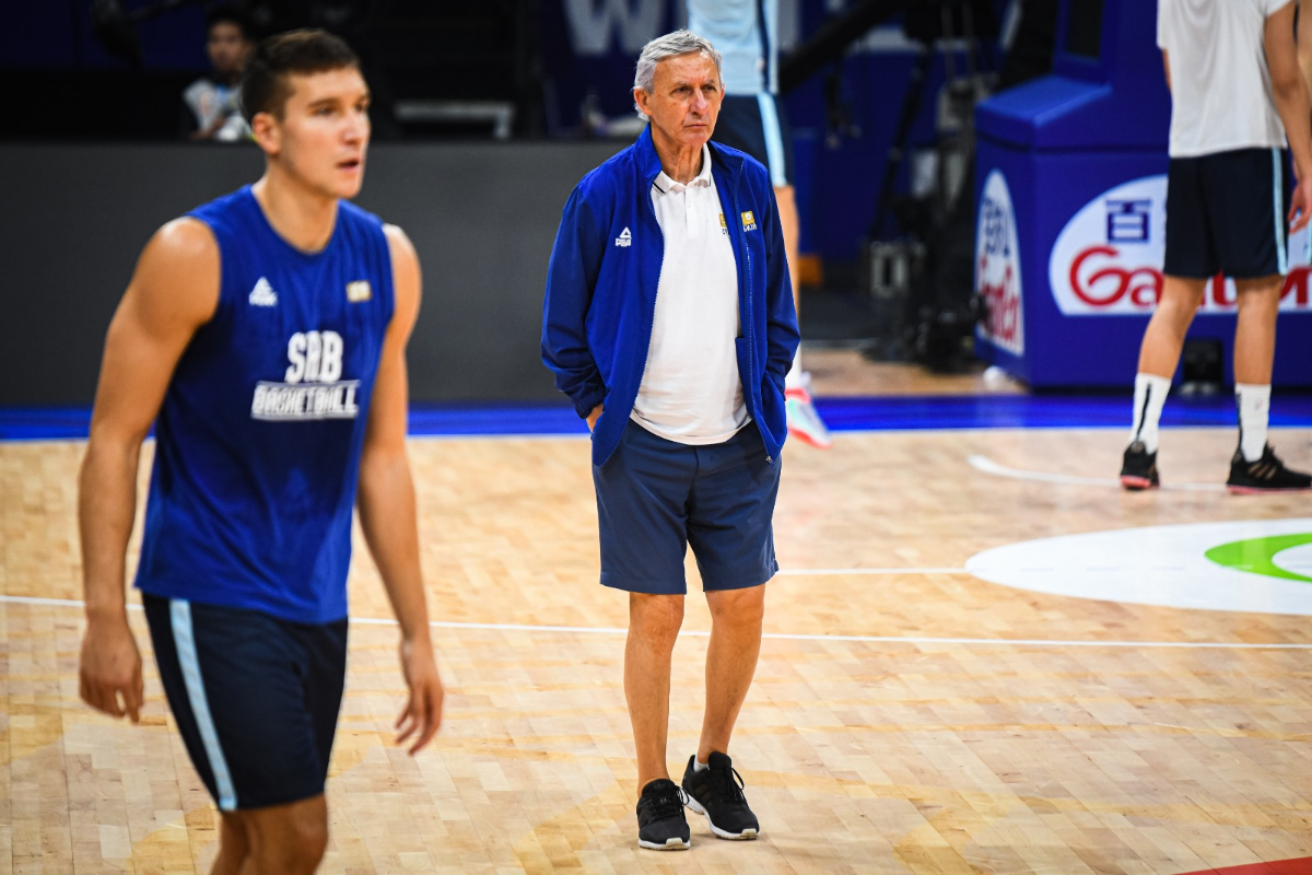 Svetislav Pešić, trening košarkaša Srbije pred finale sa Nemačkom