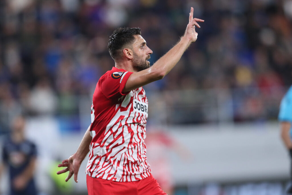 fudbaler TSC Backa Topola na utakmici UEFA Lige Evropa protiv Frajburga na stadionu TSC arena, Backa Topola 26.10.2023. godine Foto: Marko Metlas Fudbal, TSC Backa Topola, UEFA Liga Evropa, Frajburg