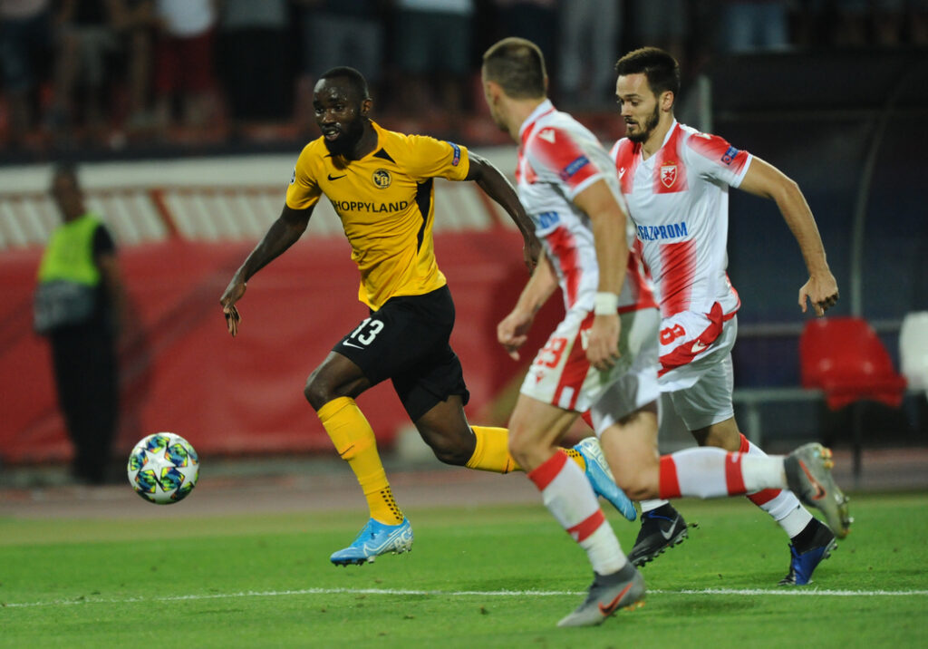 NICOLAS MOUMI NGAMALEU, fudbaler Jang Bojsa, na utakmici kvalifikacija za Ligu sampiona protiv Crvene zvezde, na stadionu Rajko Mitic.
Belgrade, 27.08.2019.
foto: Nebojsa Parausic

Fudbal, Crvena zvezda, Jang bojs