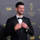 Tennis player Novak Djokovic poses for a picture prior the 67th Ballon d'Or (Golden Ball) award ceremony at Theatre du Chatelet in Paris, France, Monday, Oct. 30, 2023. (AP Photo/Michel Euler)