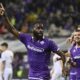 Fiorentina's Jonathan Ikone celebrates scoring his side's third goal of the game during the Europa Conference League group F soccer match between Fiorentina and Cukaricki at the Artemio Franchi Stadium in Florence, Italy, Thursday, Oct. 26, 2023. (Massimo Paolone/LaPresse via AP)