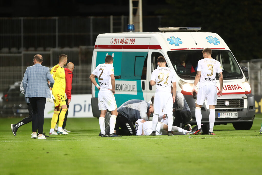 fudbaler Cukarickog na utakmici Mocart Superlige protiv Vojvodine na stadionu Cukarickog, Beograd 29.10.2023. godine Foto: Ivica Veselinov / MN PRESS FUDBAL, FOOTBALL, MOZZART SUPERLIGA, PRVENSTVO SRBIJE, NATIONAL CHAMPIONSHIP, FK CUKARICKI, FK VOJVODINA