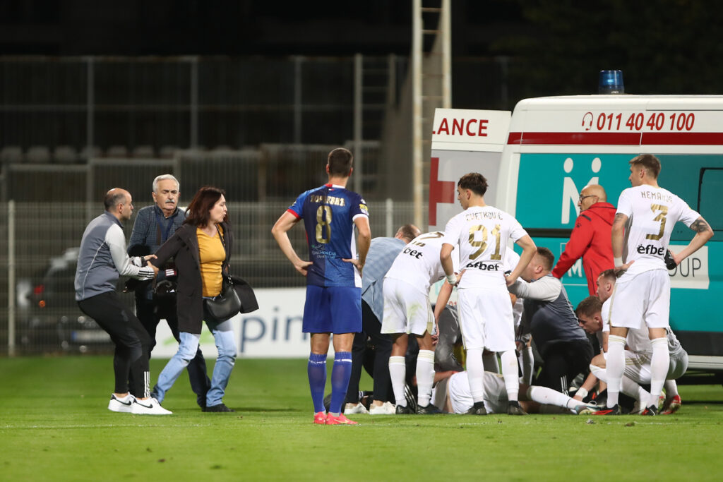 fudbaler Cukarickog na utakmici Mocart Superlige protiv Vojvodine na stadionu Cukarickog, Beograd 29.10.2023. godine Foto: Ivica Veselinov / MN PRESS FUDBAL, FOOTBALL, MOZZART SUPERLIGA, PRVENSTVO SRBIJE, NATIONAL CHAMPIONSHIP, FK CUKARICKI, FK VOJVODINA