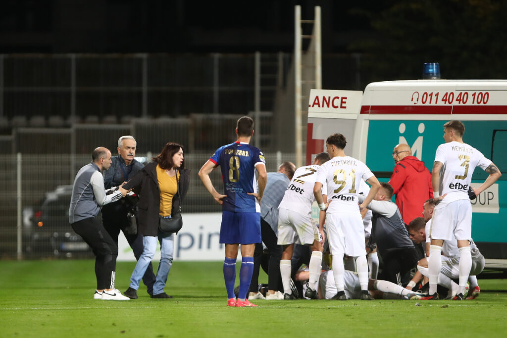 fudbaler Cukarickog na utakmici Mocart Superlige protiv Vojvodine na stadionu Cukarickog, Beograd 29.10.2023. godine Foto: Ivica Veselinov / MN PRESS FUDBAL, FOOTBALL, MOZZART SUPERLIGA, PRVENSTVO SRBIJE, NATIONAL CHAMPIONSHIP, FK CUKARICKI, FK VOJVODINA