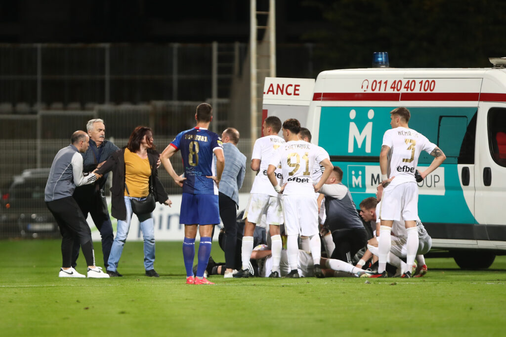 fudbaler Cukarickog na utakmici Mocart Superlige protiv Vojvodine na stadionu Cukarickog, Beograd 29.10.2023. godine Foto: Ivica Veselinov / MN PRESS FUDBAL, FOOTBALL, MOZZART SUPERLIGA, PRVENSTVO SRBIJE, NATIONAL CHAMPIONSHIP, FK CUKARICKI, FK VOJVODINA