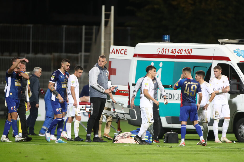 fudbaler Cukarickog na utakmici Mocart Superlige protiv Vojvodine na stadionu Cukarickog, Beograd 29.10.2023. godine Foto: Ivica Veselinov / MN PRESS FUDBAL, FOOTBALL, MOZZART SUPERLIGA, PRVENSTVO SRBIJE, NATIONAL CHAMPIONSHIP, FK CUKARICKI, FK VOJVODINA