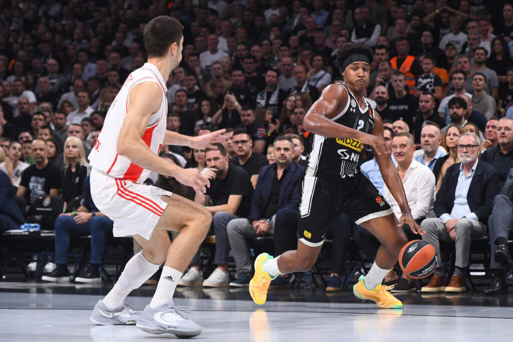 kosarkas Partizana na utakmici Evrolige protiv Crvene zvezde u hali Stark Beogradska arena, Beograd 26.10.2023. godine Foto: MN PRESS Kosarka, Partizan, Evroliga, Crvena zvezda