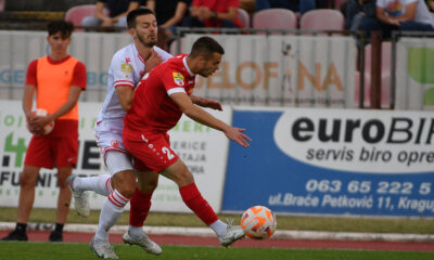 fudbaler Crvene Zvezde na utakmici Mocart Superlige Srbije protiv Radnickog 1923 na stadionu Cika Daca, Kragujevac 08.10.2023. godine Foto: MI / MN PRESS FUDBAL, FOOTBALL, MOZZART SUPERLIGA SRBIJE, PRVENSTVO SRBIJE, NATIONAL CHAMPIONSHIP, RADNICKI 1923 KRAGUJEVAC, CRVENA ZVEZDA