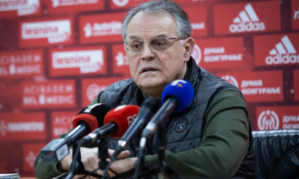 NEBOJSA COVIC, predsednik kosarkasa Crvene zvezde na press konferenciji u hali Aleksandar Nikolic. Beograd, 14.02.2023. foto: MN Press / djk Kosarka, Crvena zvezda