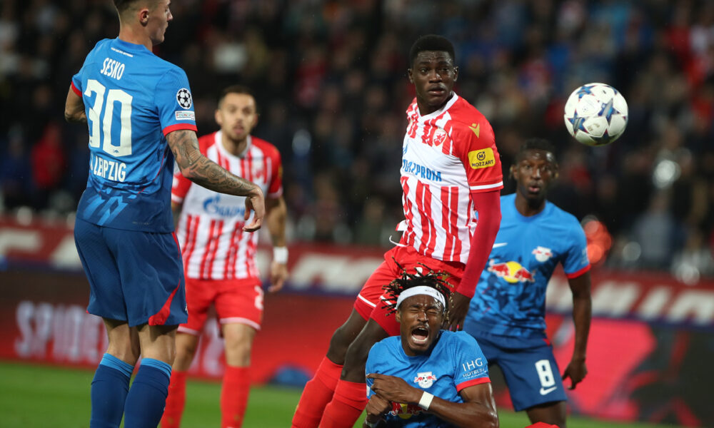 fudbaler Crvene Zvezde na utakmici UEFA Lige Sampiona protiv Lajpciga na stadionu Rajko Mitic, Beograd 07.11.2023. godine Foto: Ivica Veselinov / MN PRESS FUDBAL, FOOTBALL, UEFA CHAMPIONS LEAGUE, LIGA SAMPIONA, CRVENA ZVEZDA, RED STAR, RB LEIPZIG, RED BUL LAJPCIG