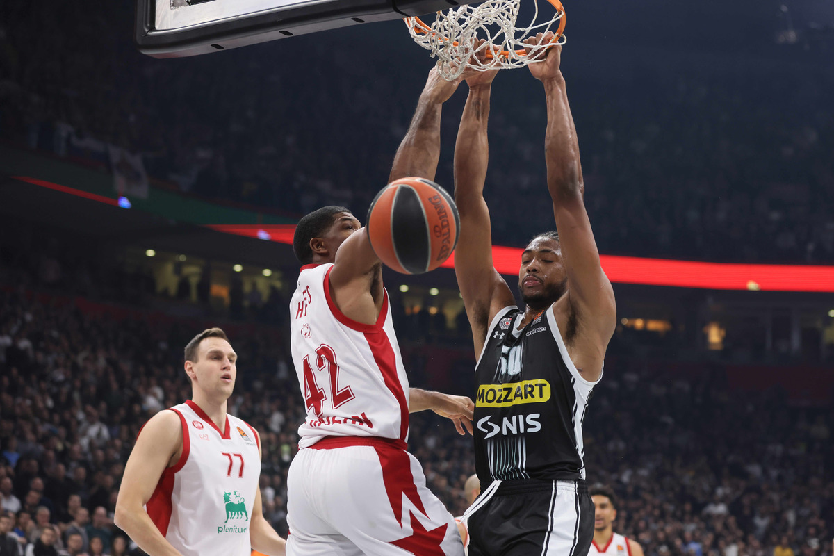 kosarkas Partizana na utakmici Evrolige protiv Olimpija Armani Milano u hali Stark Beogradska arena, Beograd 07.12.2023. godine Foto: Marko Metlas Kosarka, Partizan, Evroliga, Olimpija Armani Milano