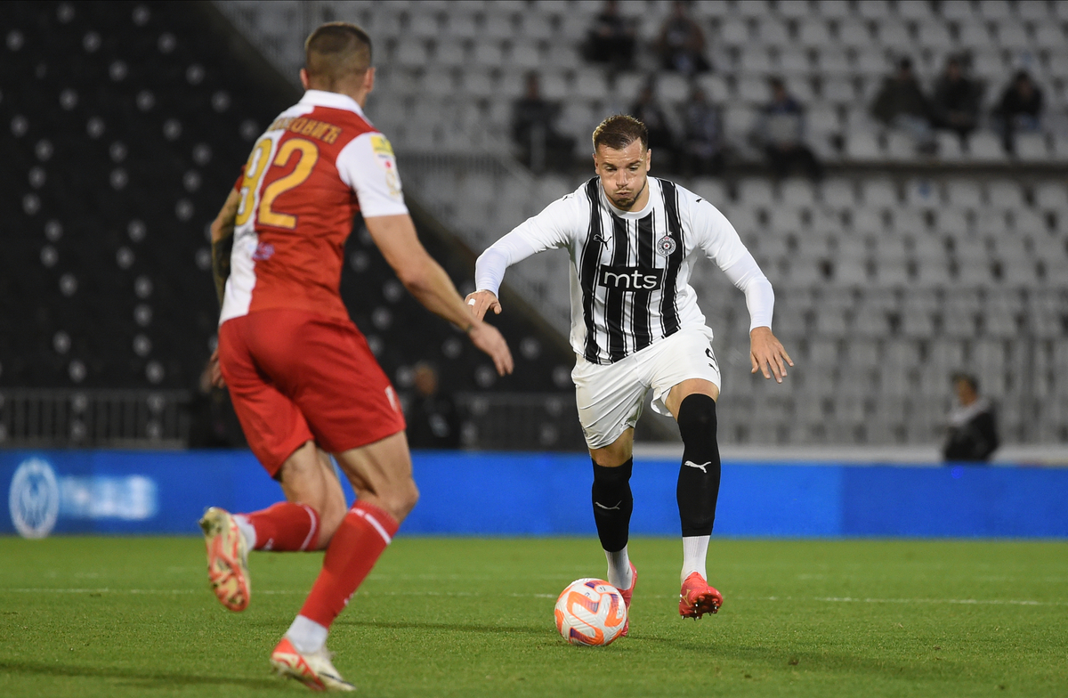 SINISA SANICANIN, fudbaler Partizana, na prvenstvenoj utakmici protiv Vojvodine, na stadionu JNA. Beograd, 02.012.2023. foto: Nebojsa Parausic Fudbal, Partizan, Vojvodina