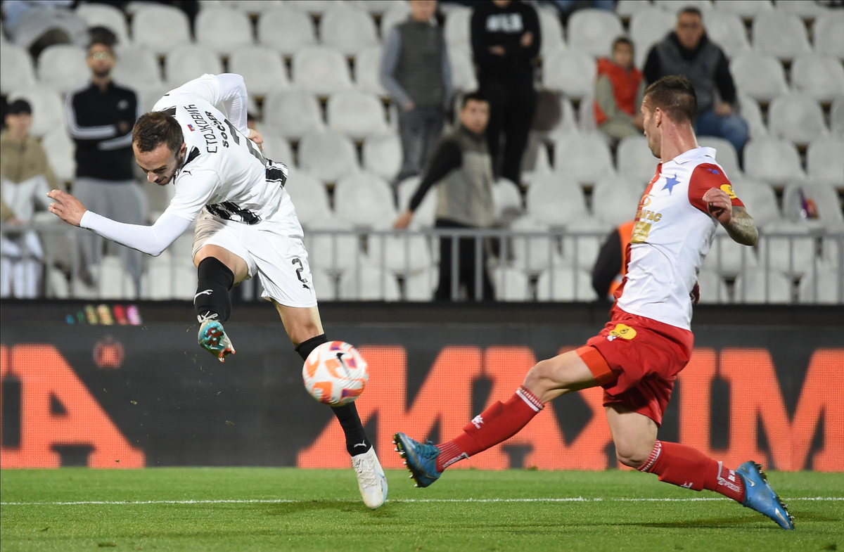 ARANDJEL STOJKOVIC, fudbaler Partizana, na prvenstvenoj utakmici protiv Vojvodine, na stadionu JNA. Beograd, 02.012.2023. foto: Nebojsa Parausic Fudbal, Partizan, Vojvodina