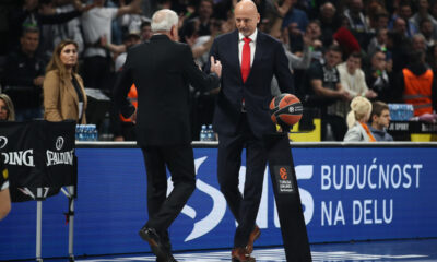 ZELJKO OBRADOVIC trener kosarkasa Partizana i SASA OBRADOVIC trener kosarkasa Monaka na utakmici Evrolige izmedju Partizana i Monaka u hali Beogradska Stark Arena, Beograd 05.12.2023. godine Foto: Ivica Veselinov / MN PRESS KOSARKA, BASKETBALL, EVROLIGA, EUROLEAGUE, PARTIZAN, MONACO, MONAKO