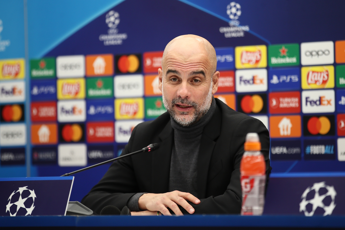 JOSEP PEP GUARDIOLA Zozep Pep Gvardiola trener fudbalera Mancester Sitija na konferenciji pred utakmicu UEFA Lige Sampiona protiv Crvene Zvezde na stadionu Rajko Mitic, Beograd 12.12.2023. godine Foto: Ivica Veselinov / MN PRESS FUDBAL, FOOTBALL, UEFA CHAMPIONS LEAGUE, LIGA SAMPIONA, CRVENA ZVEZDA, RED STAR, MANCHESTER CITY