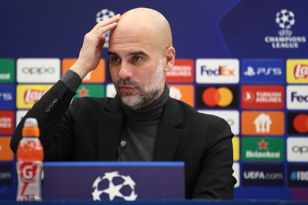 JOSEP PEP GUARDIOLA Zozep Pep Gvardiola trener fudbalera Mancester Sitija na konferenciji pred utakmicu UEFA Lige Sampiona protiv Crvene Zvezde na stadionu Rajko Mitic, Beograd 12.12.2023. godine Foto: Ivica Veselinov / MN PRESS FUDBAL, FOOTBALL, UEFA CHAMPIONS LEAGUE, LIGA SAMPIONA, CRVENA ZVEZDA, RED STAR, MANCHESTER CITY