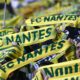 FILE - Nantes fans wait for the start of the French League One soccer match between Nantes and Reims at the Stade de la Beaujoire stadium in Nantes, France, Sunday, Nov. 5, 2023. Nantes coach Pierre Aristouy, who salvaged the eight-time French champion from relegation last season, was fired on Wednesday, Nov. 29, 2023. (AP Photo/Jeremias Gonzalez, File)