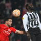 Frenk Kanute fudbaler Partizana na utakmici Superlige Prvenstva Srbije protiv Radnickog na Stadionu Cair, Nis 11.12.2023. godine Foto: Mladjan Ivanovic Fudbal, Partizan, Superliga Prvenstvo Srbije, Radnicki Nis