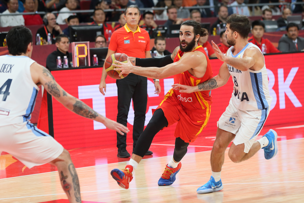 RICKY RUBIO Riki Rubio kosarkas reprezentacije Spanije na utakmici finala za zlatnu medalju Svetskog prvenstva 2019 protiv Argentine u hali Vukesong Kadilak arena, Peking 15.09.2019. godine Foto: Marko Metlas Kosarka, Svetsko prvenstvo, Kina, Spanija, Argentina