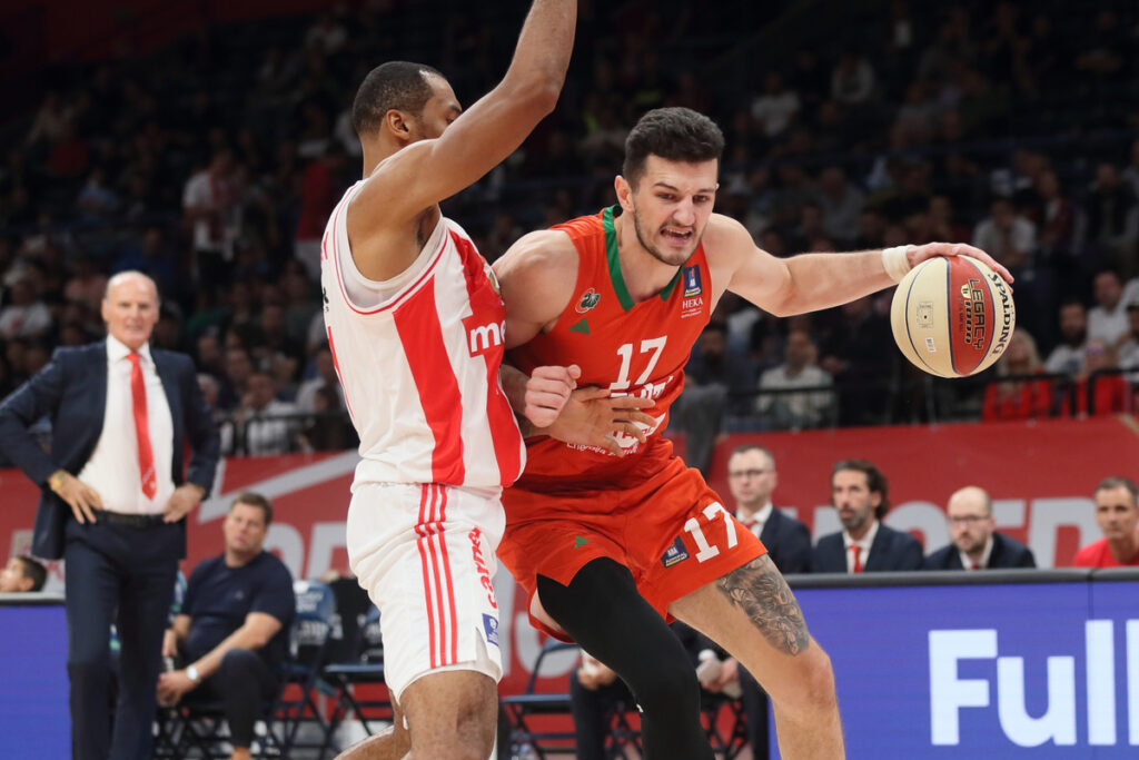 KARLO MATKOVIC kosarkas Cedevite Olimpija na utakmici Jadranske ABA lige protiv Crvene zvezde u hali Stark Beogradska arena, Beograd 08.10.2023. godine Foto: Marko Metlas Kosarka, Crvena zvezda, Jadranska ABA liga, Cedevita Olimpija