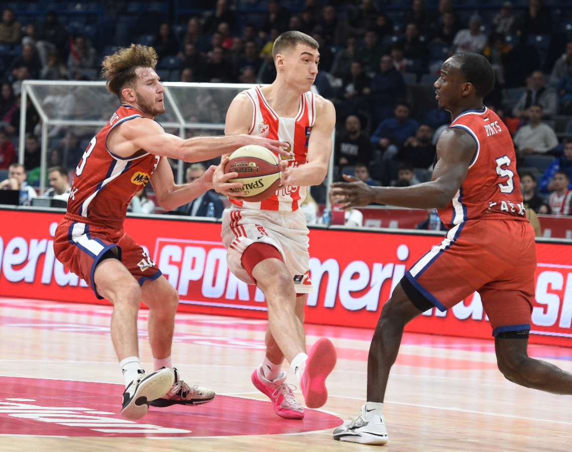 Stefan lazarević na utakmici ABA lige Crvena zvezda - Borac Čačak