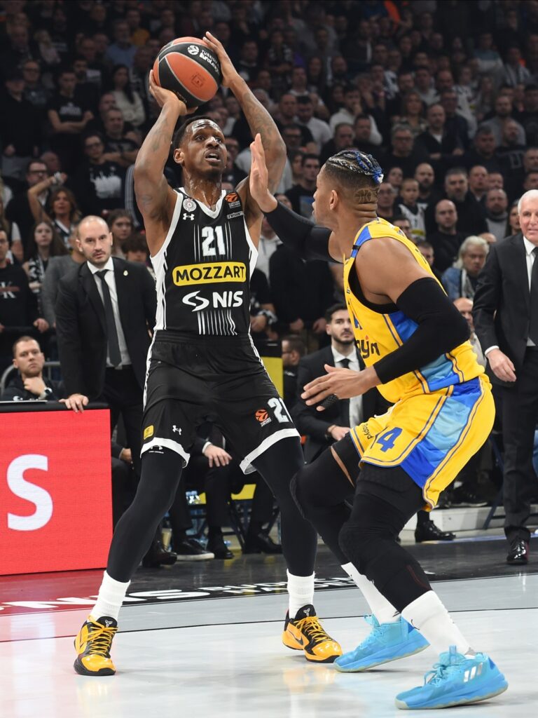 , kosarkas Partizana, na utakmici Evrolige protiv Makabija, u Beogradskoj Stark areni. Beograd, 12.01.2024. foto: Nebojsa Parausic / MN press Kosarka, Euroleague, Partizan, Makabi