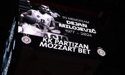 Dejan Milojević, odavanje pošte pred početak utakmice Partizan - Mega u ABA ligi