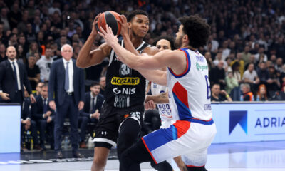 kosarkas Partizana na utakmici Evrolige protiv Efesa u hali Stark Beogradska arena, Beograd 29.02.2024. godine Foto: Marko Metlas Kosarka, Partizan, Evroliga, Efes, Anadolu Efes