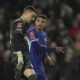 Chelsea's Thiago Silva, right, speaks with his goalkeeper Djordje Petrovic during the English FA Cup fourth round soccer match between Chelsea and Aston Villa at the Stamford Bridge stadium in London, Friday, Jan. 26, 2024. (AP Photo/Kin Cheung)