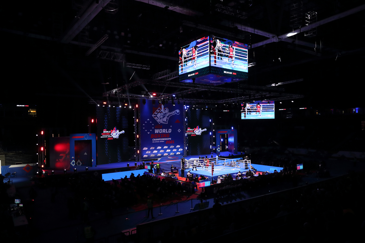 HALA Stark Beogradska arena boks finalni mec AIBA Svetskog prvenstva, Beograd 05.11.2021. godine Foto: Marko Metlas Boks, AIBA Svetsko prvenstvo, Finale, Total