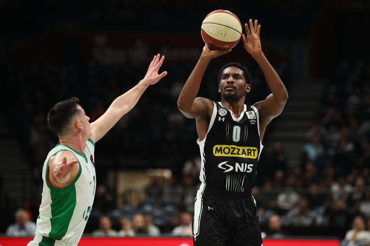 JALEEN SMITH Dzalin Smit kosarkas Partizana na utakmici ABA lige protiv Krke u hali Beogradska Stark Arena, Beograd 06.01.2024. godine Foto: Ivica Veselinov / MN PRESS KOSARKA, ABA LIGA, PARTIZAN, KRKA