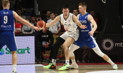 FILIP PETRUSEV kosarkas Srbije na utakmici kvalifikacija za Evropsko Prvenstvo protiv Finske u hali Aleksandar Nikolic, Beograd 23.02.2024. godine Foto: Ivica Veselinov / MN PRESS KOSARKA, BASKETBALL, KVALIFIKACIJE, SRBIJA, FINSKA, FINLAND, SERBIA