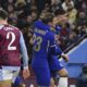 Chelsea's Conor Gallagher, second from right, celebrates with his teammates after scoring his side's opening goal during the English FA Cup fourth round soccer match between Aston Villa and Chelsea at the Villa Park Stadium in Birmingham, England, Wednesday, Feb. 7, 2024. (AP Photo/Rui Vieira)