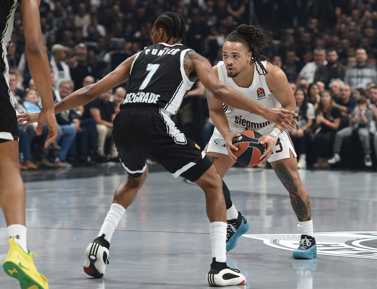 , basketball player of Bayern, at the Euroleague match against Partizan Belgrade, at Belgrade Stark Arena. Belgrade, 08.02.2024. photo: Nebojsa Parausic / MN Press BASKETBALL, EUROLEAGUE, PARTIZAN, BAYERN MUNICH