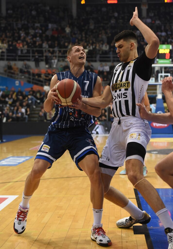 Tristan Vukčević, kosarkas Partizana, na utakmici Kupa Srbije protiv Hercegovca, u hali Cair.
Nis, 15.02.2024.
foto: Nebojsa Parausic

Kosarka, Kup Srbije Radivoj Korac, Partizan, Hercegovac Gajdobra