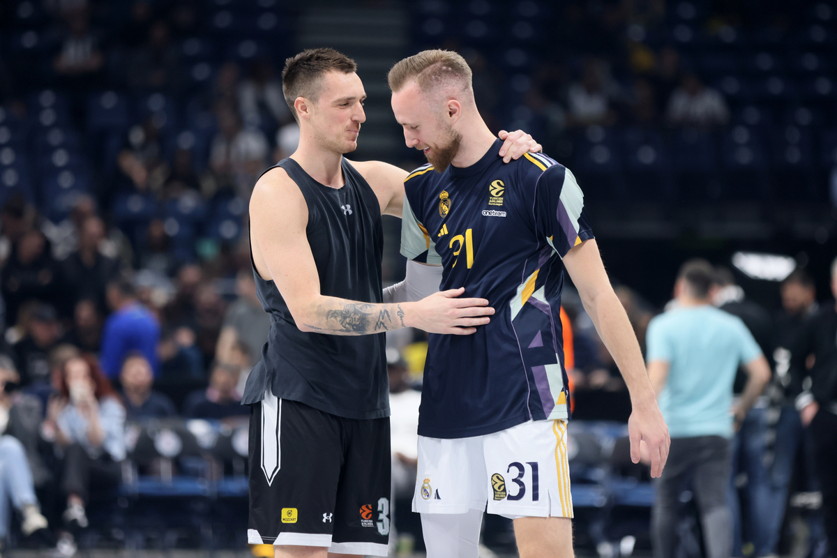 kosarkas Partizana na utakmici Evrolige protiv Real Madrida u hali Stark Beogradska arena, Beograd 21.03.2024. godine Foto: Marko Metlas Kosarka, Partizan, Evroliga, Real Madrid