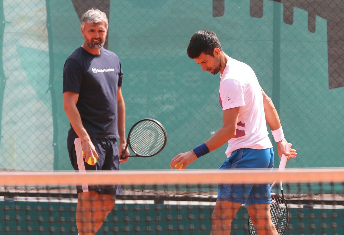 NOVAK DJOKOVIC, teniser Srbije, i GORAN IVANISEVIC trener, na treningu na ATP turnir Serbia Open, na terenima TC Novak, SC MGM. Beograd, 22.04.2022. foto: MN Press / mr Tenis, ATP Serbia open