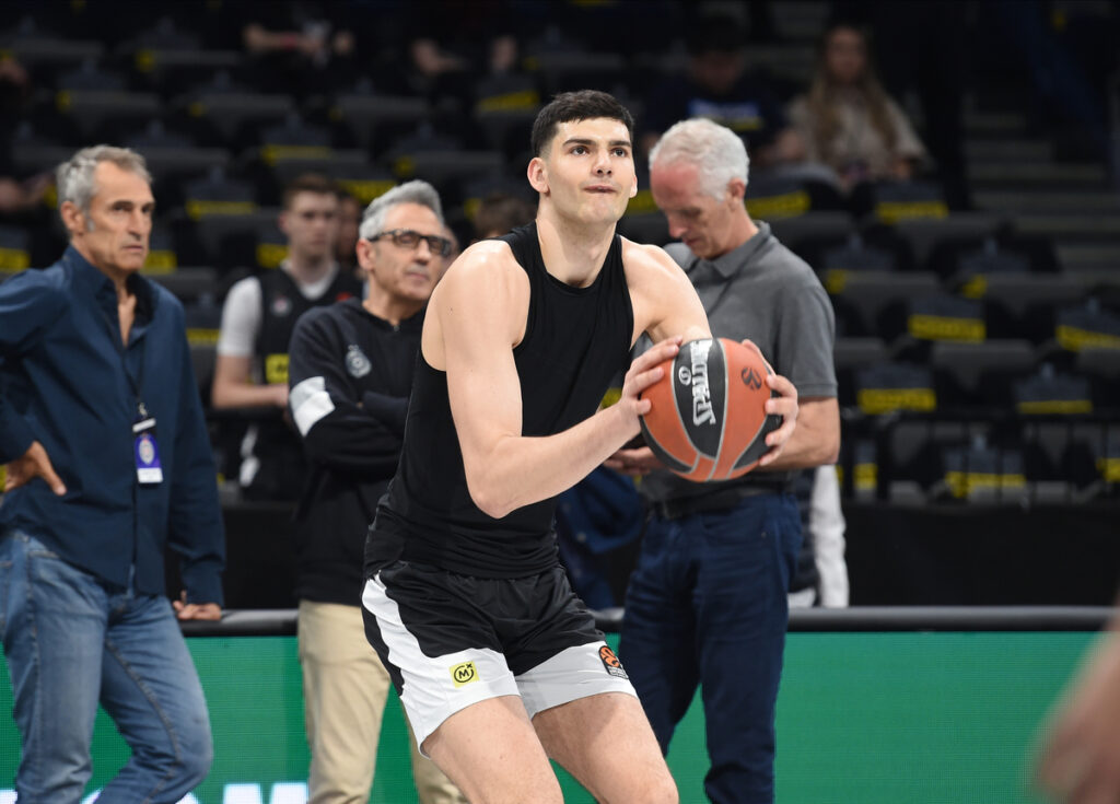 TRISTAN VUKCEVIC, kosarkas Partizana, na utakmici Evrolige protiv Reala, u Beogradskoj Stark areni. Beograd, 02.05.2023. foto: Nebojsa Parausic Kosarka, Euroleague, Partizan, Real
