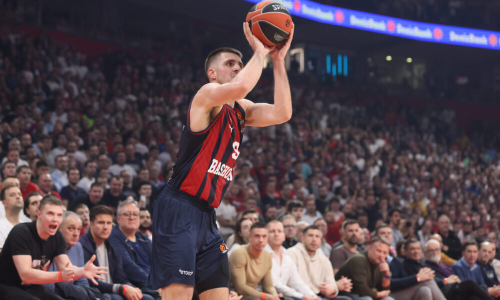 VANJA MARINKOVIC kosarkas Baskonije Vitorija na utakmici Evrolige protiv Crvene zvezde u hali Stark Beogradska arena, Beograd 18.01.2024. godine Foto: Marko Metlas Kosarka, Crvena zvezda, Evroliga, Baskonija Vitorija