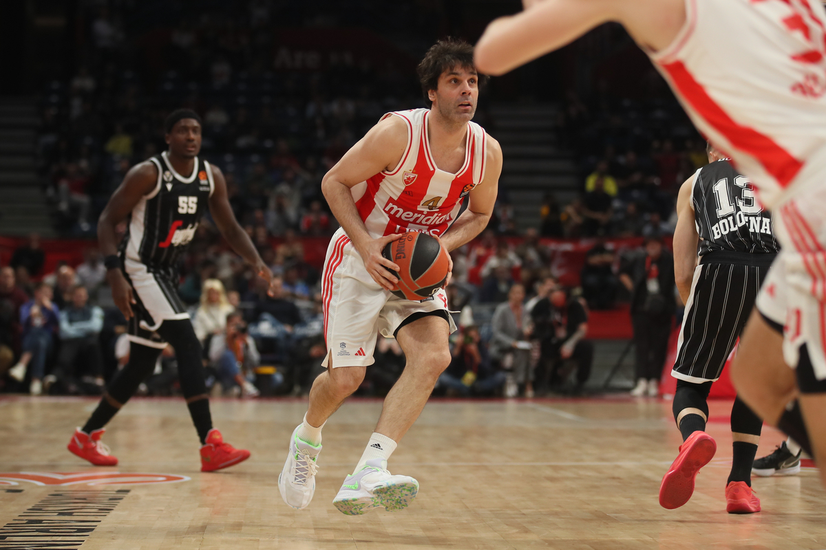 kosarkas Crvene Zvezde na utakmici Evrolige protiv Virtusa u hali Beogradska Stark Arena, Beograd 22.03.2024. godine Foto: Ivica Veselinov / MN PRESS KOSARKA, BASKETBALL, EVROLIGA, EUROLEAGUE, CRVENA ZVEZDA, VIRTUS