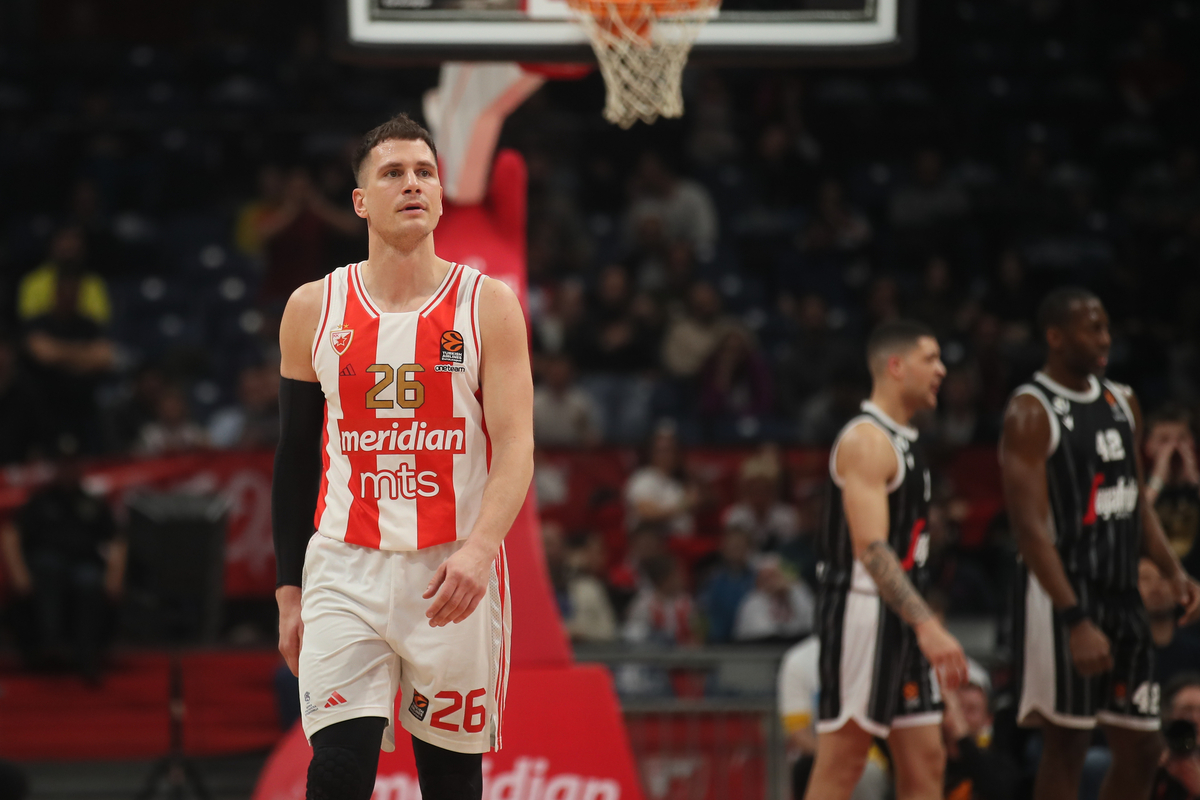 kosarkas Crvene Zvezde na utakmici Evrolige protiv Virtusa u hali Beogradska Stark Arena, Beograd 22.03.2024. godine Foto: Ivica Veselinov / MN PRESS KOSARKA, BASKETBALL, EVROLIGA, EUROLEAGUE, CRVENA ZVEZDA, VIRTUS