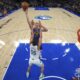 Denver Nuggets center Nikola Jokic (15) shoots over Minnesota Timberwolves center Luka Garza (55) during the first half of an NBA basketball game, Tuesday, March 19, 2024, in Minneapolis. (AP Photo/Abbie Parr)