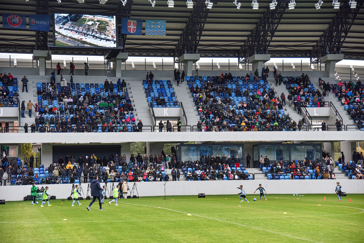 Otvaranje stadiona Lagator, Loznica, 18.11.2023. godine Foto: MN PRESS Fudbal, Lagator, Loznica